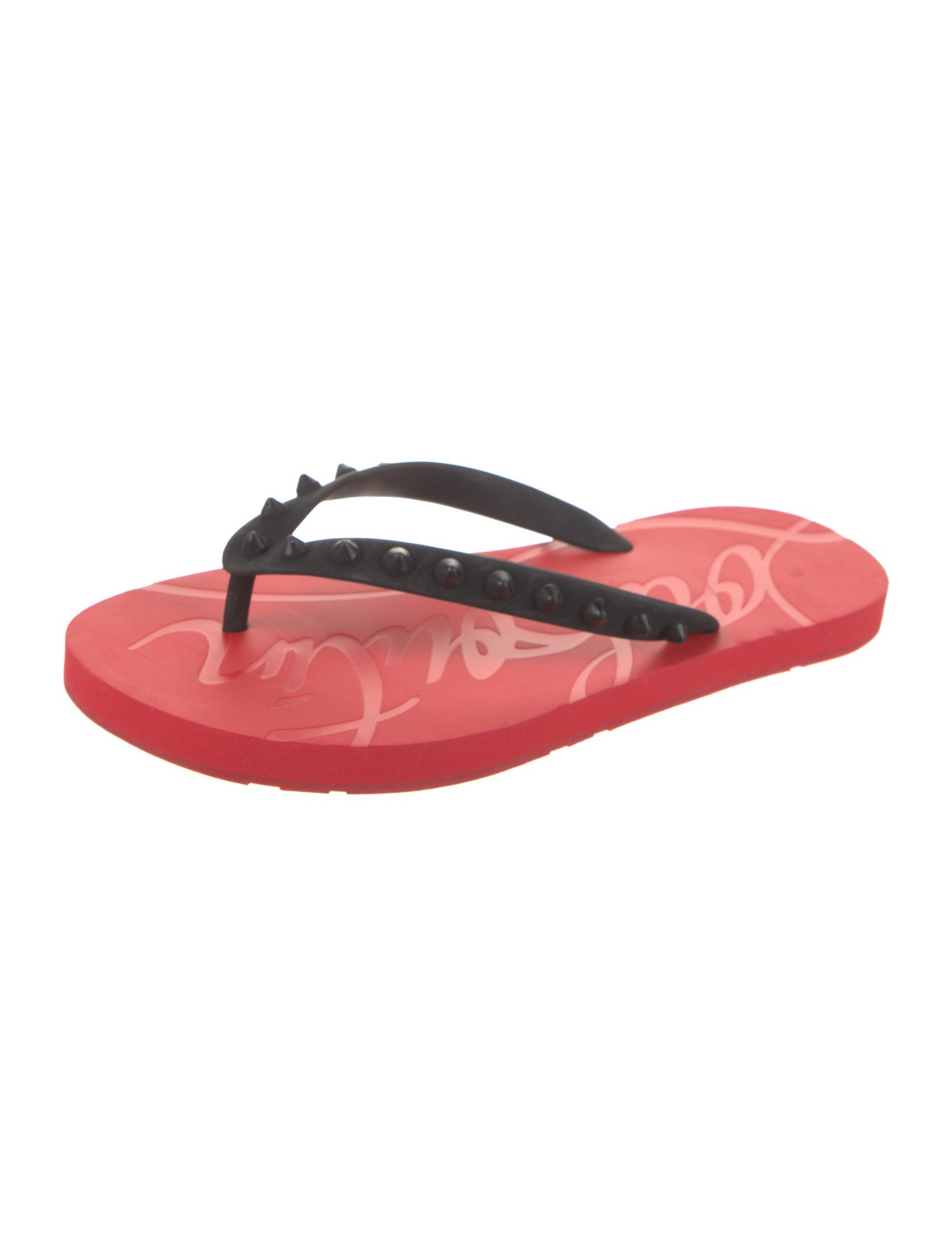 Christian Louboutin Rubber Studded Accents Flip Flops