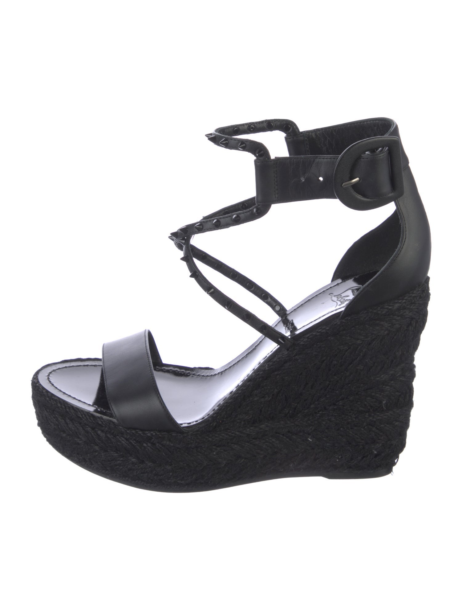 Christian Louboutin Spike Accents Leather Espadrilles