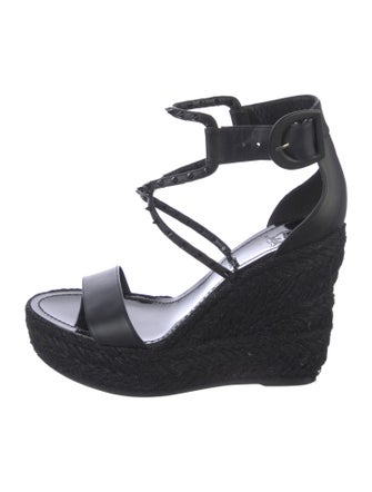 Christian Louboutin Spike Accents Leather Espadrilles