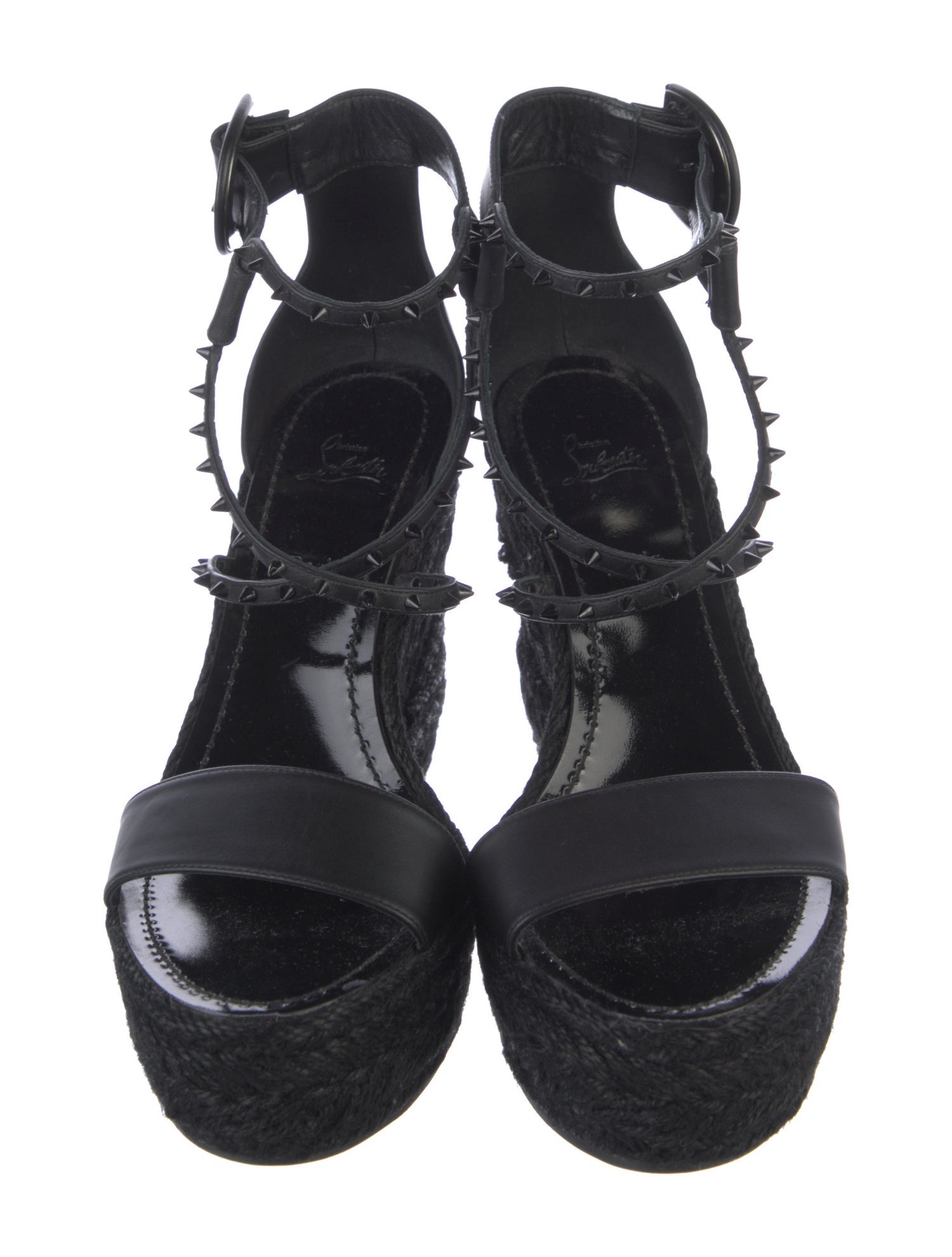 Christian Louboutin Spike Accents Leather Espadrilles