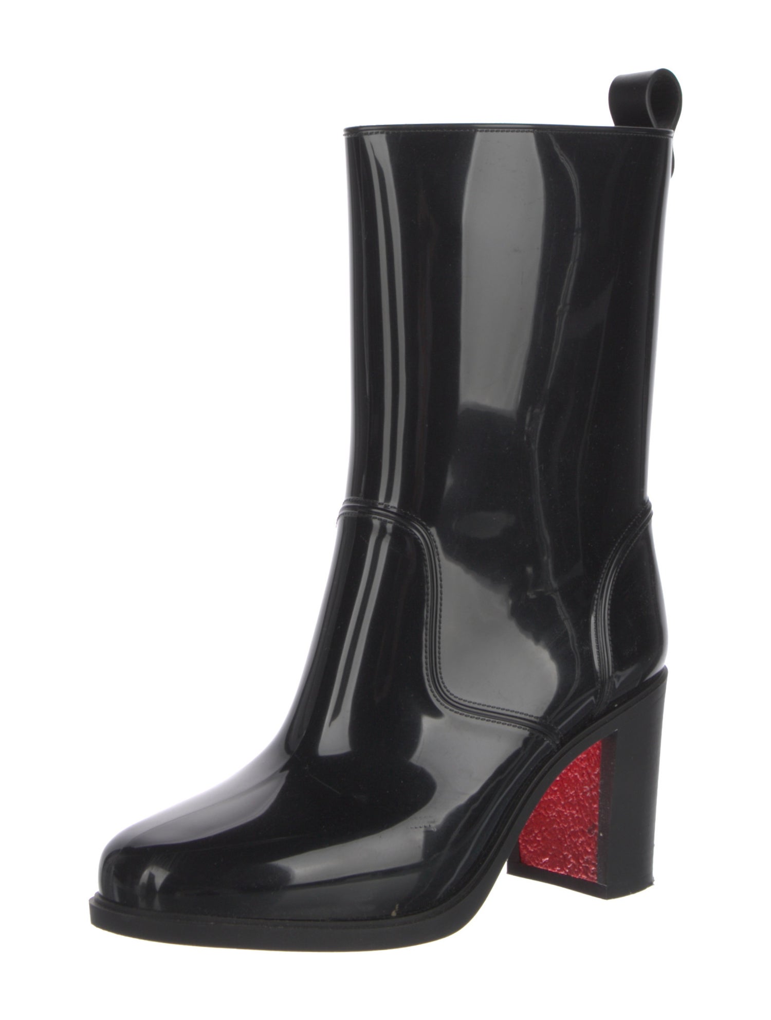 Christian Louboutin Spike Accents Rubber Rain Boots