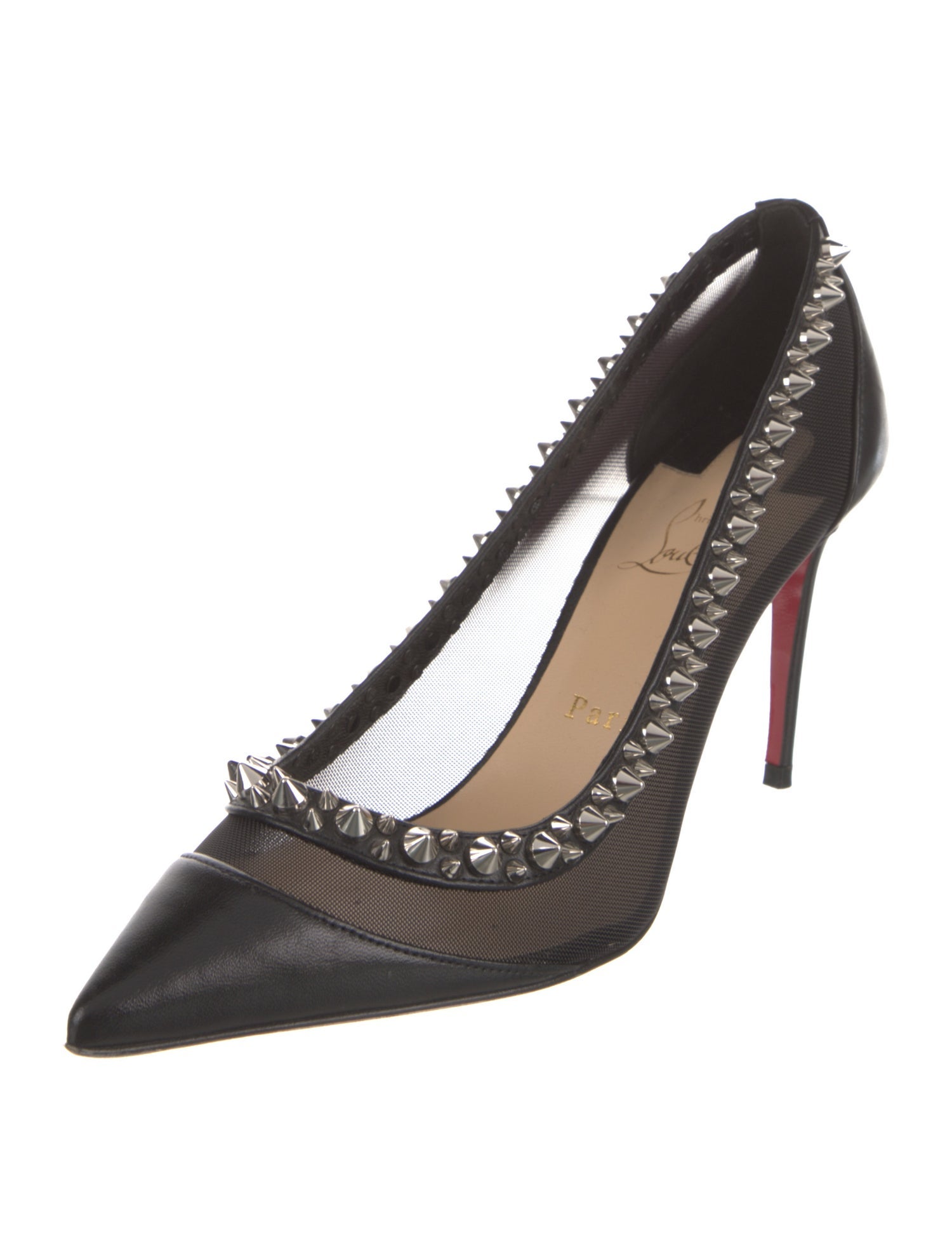Christian Louboutin Spike Accents Leather Pumps