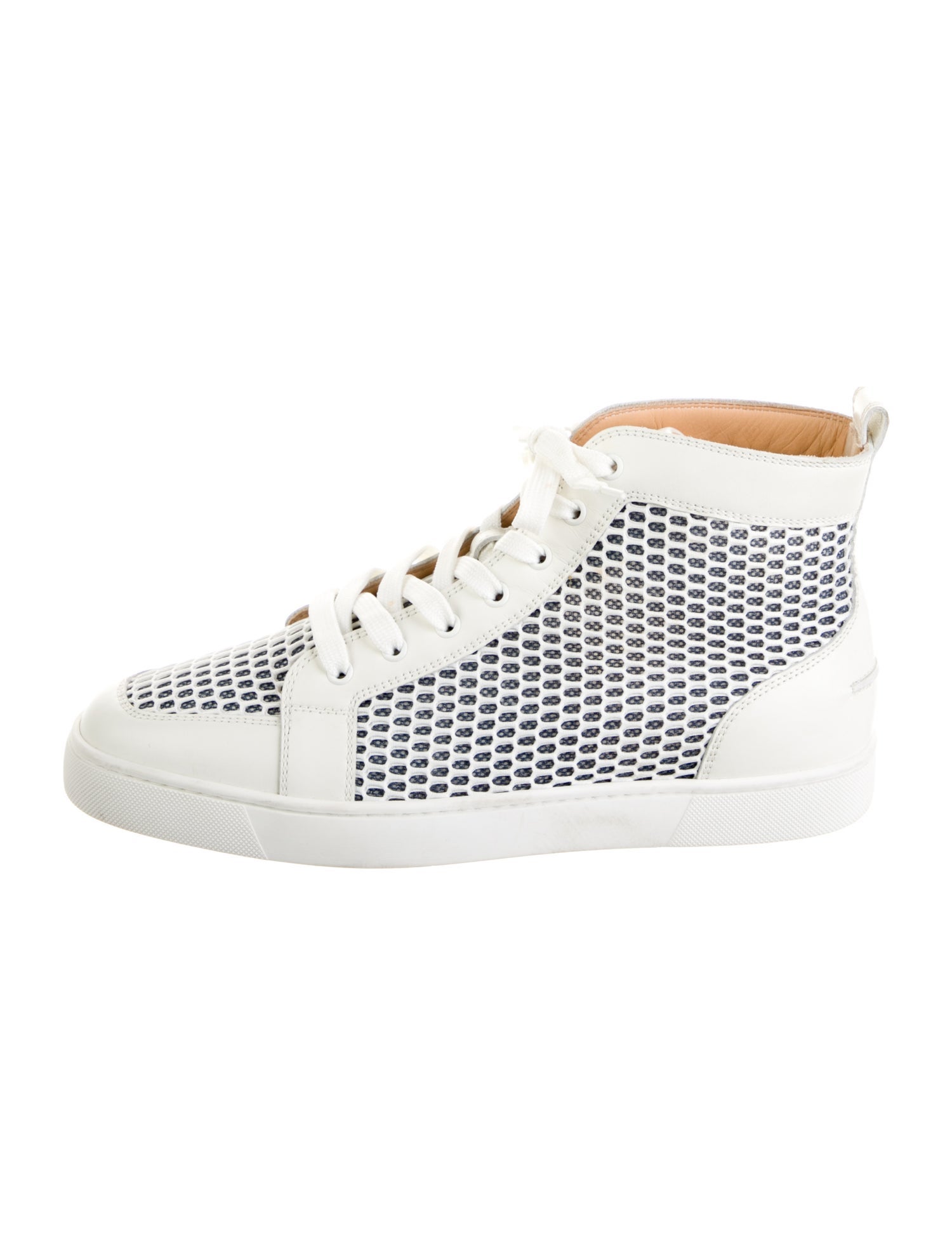 Christian Louboutin Leather Mesh Accents Sneakers