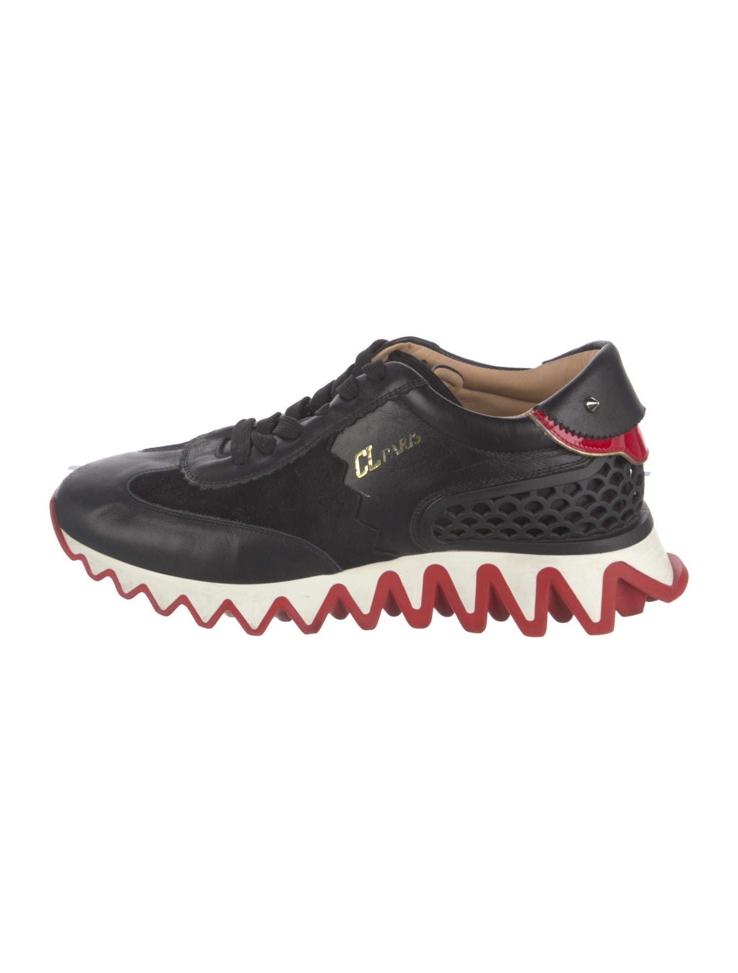 Christian Louboutin Spike Accents Leather Sneakers