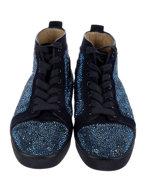 Christian Louboutin Suede Colorblock Pattern Sneakers