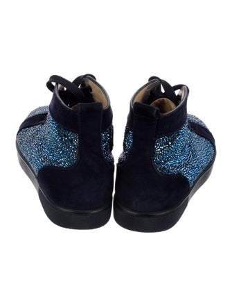 Christian Louboutin Suede Colorblock Pattern Sneakers