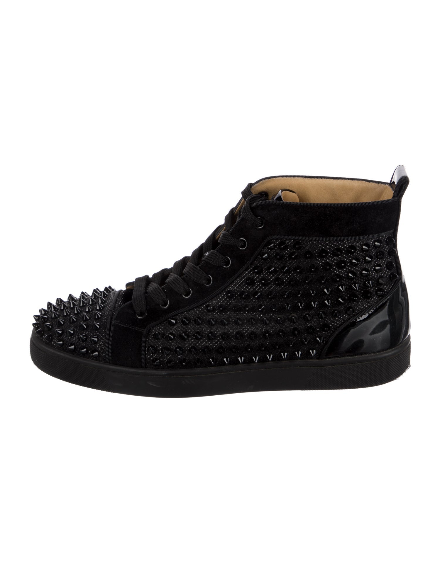 Christian Louboutin Spike Accents Leather Sneakers