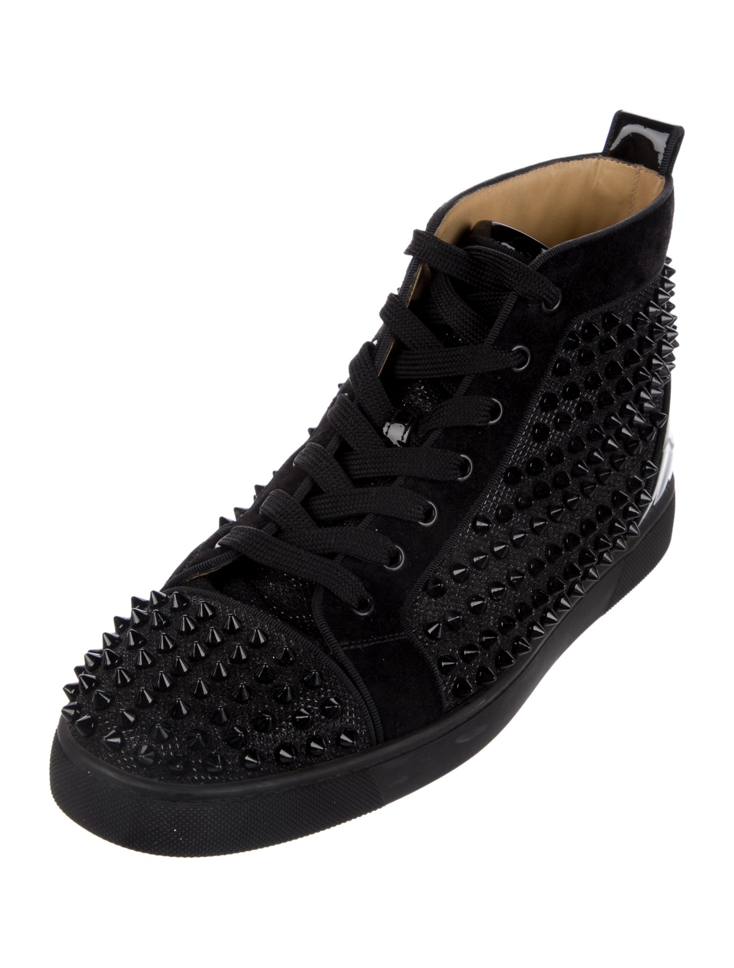 Christian Louboutin Spike Accents Leather Sneakers