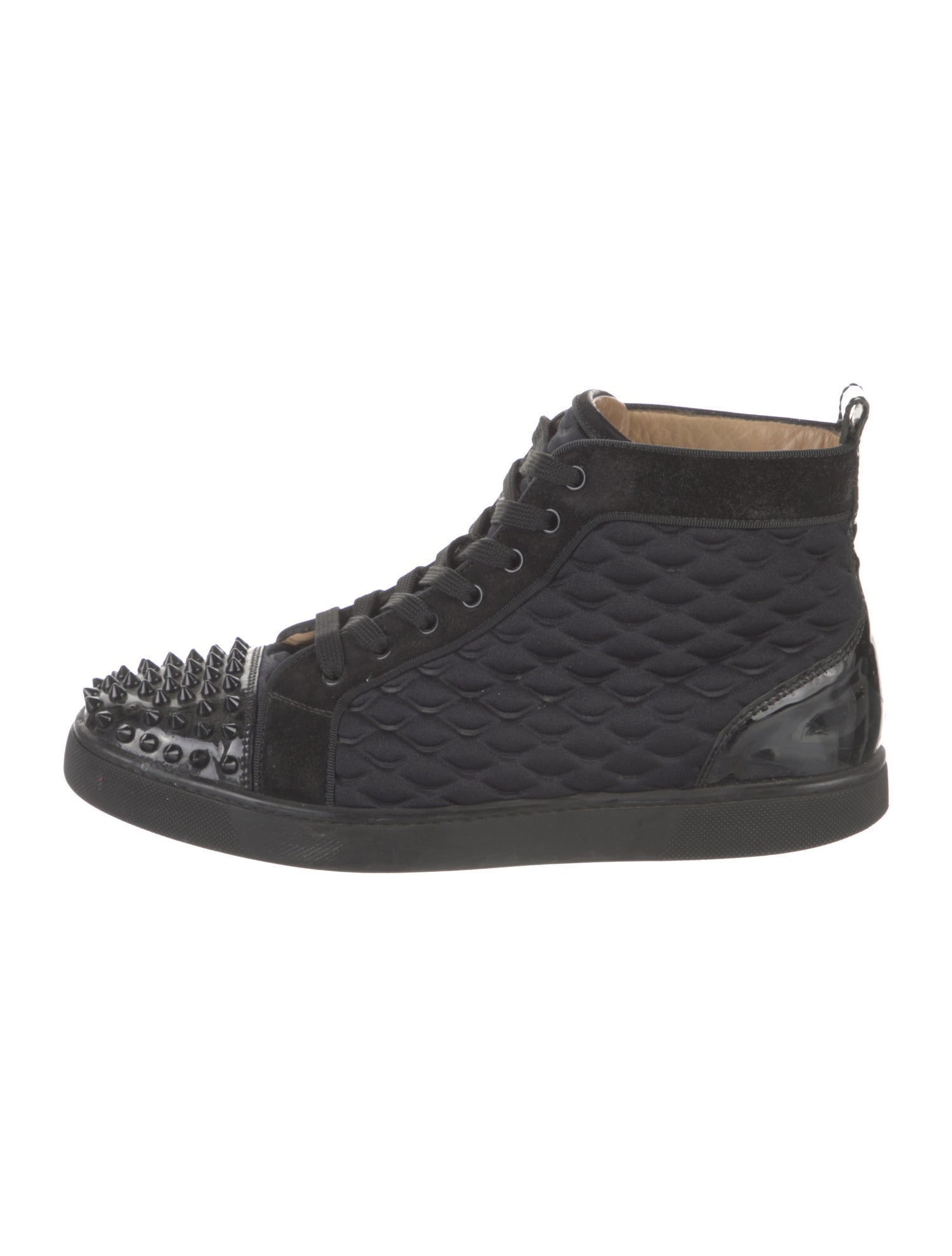 Christian Louboutin Spike Accents Leather Sneakers