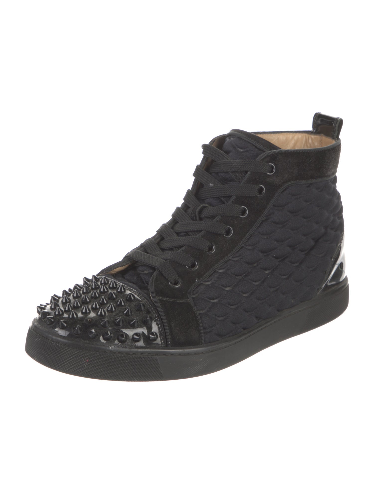 Christian Louboutin Spike Accents Leather Sneakers