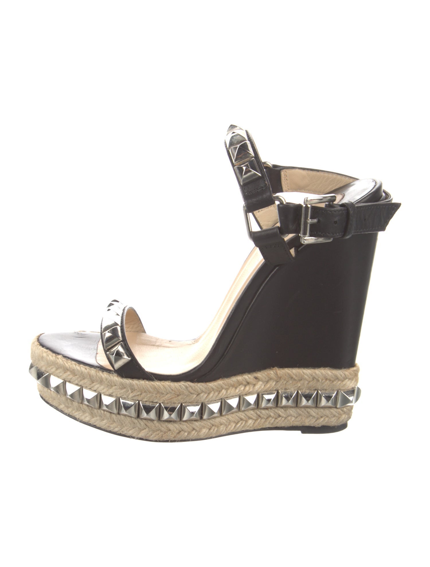 Christian Louboutin Spike Accents Leather Espadrilles