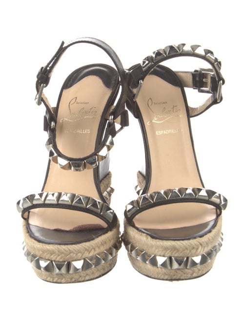 Christian Louboutin Spike Accents Leather Espadrilles