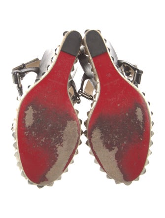 Christian Louboutin Spike Accents Leather Espadrilles