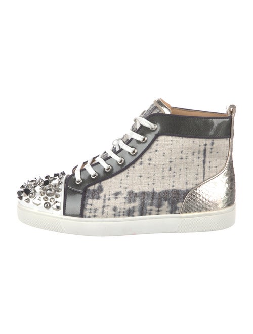 Christian Louboutin Spike Accents Canvas Sneakers