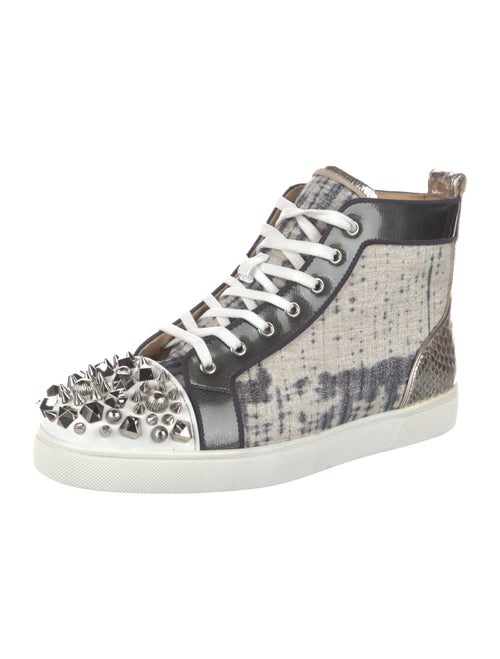 Christian Louboutin Spike Accents Canvas Sneakers