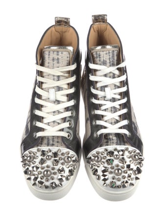 Christian Louboutin Spike Accents Canvas Sneakers