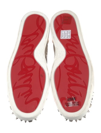 Christian Louboutin Spike Accents Canvas Sneakers