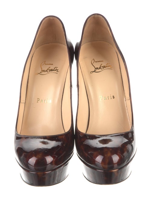 Christian Louboutin Patent Leather Animal Print Pumps
