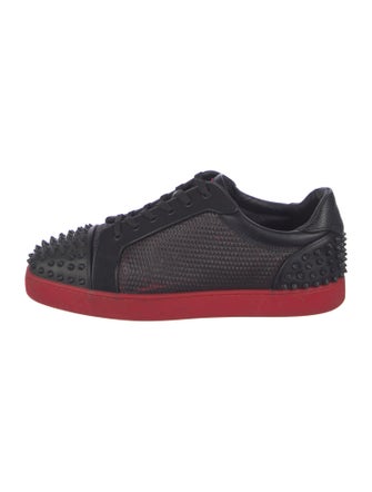 Christian Louboutin Spike Accents Suede Sneakers