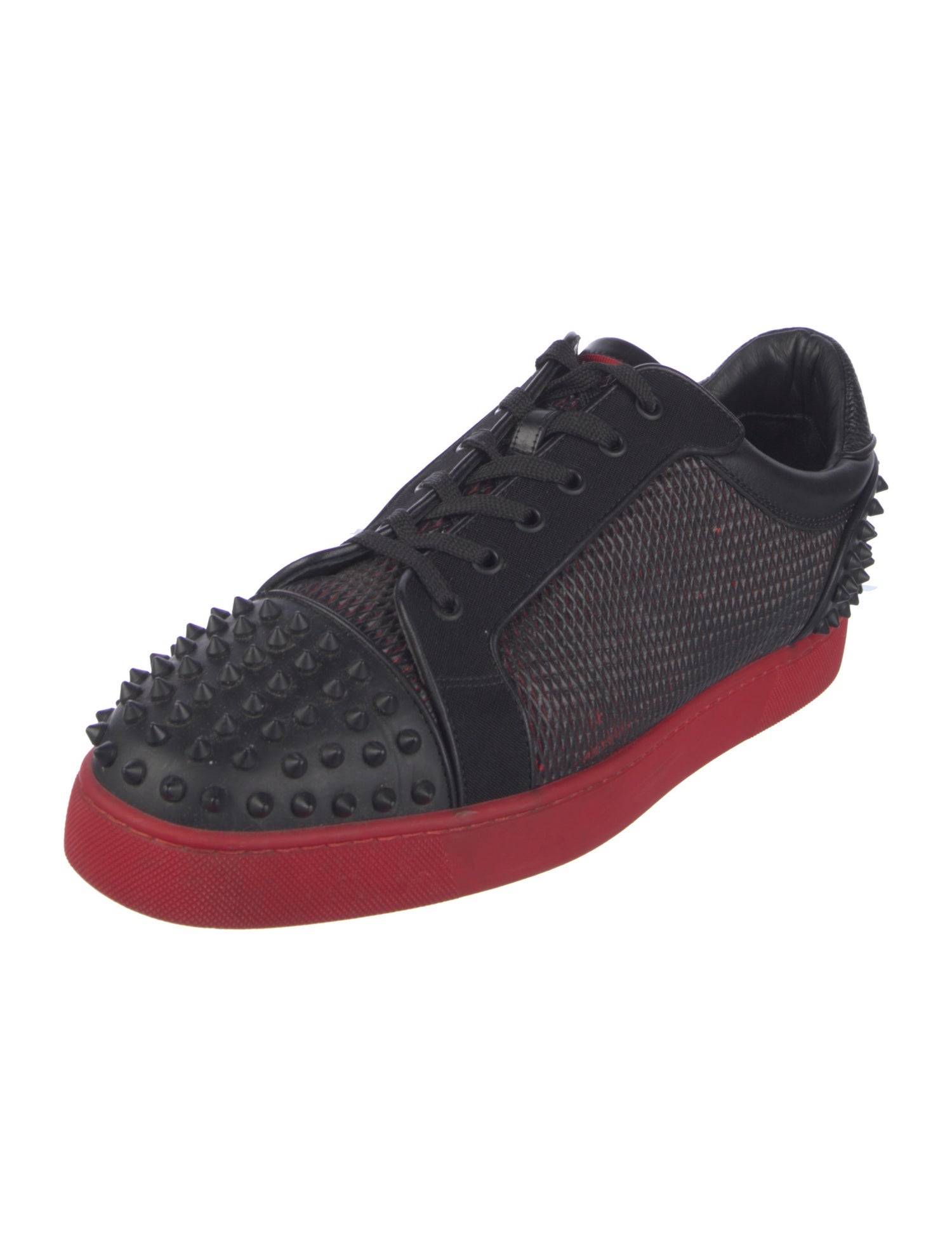 Christian Louboutin Spike Accents Suede Sneakers
