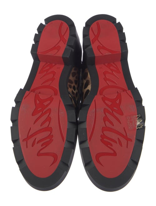 Christian Louboutin Calf Hair Animal Print Combat Boots