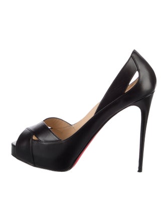 Christian Louboutin Leather Cutout Accent D'Orsay Pumps