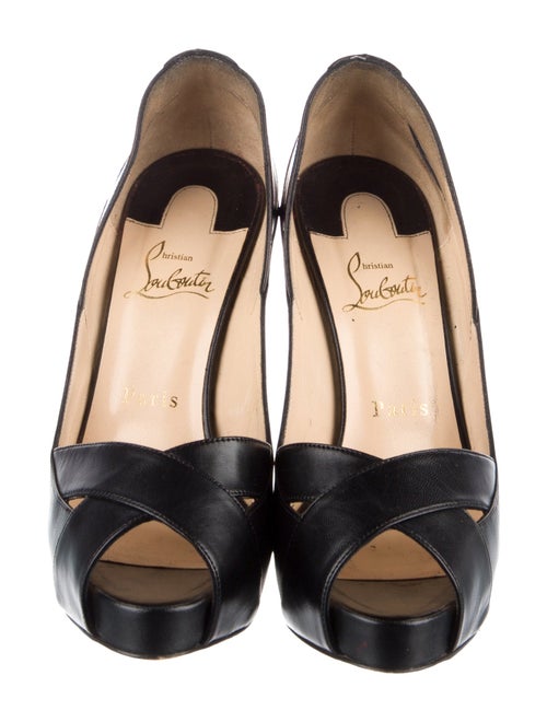 Christian Louboutin Leather Cutout Accent D'Orsay Pumps