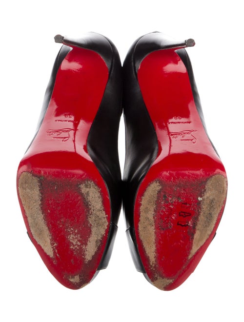Christian Louboutin Leather Cutout Accent D'Orsay Pumps