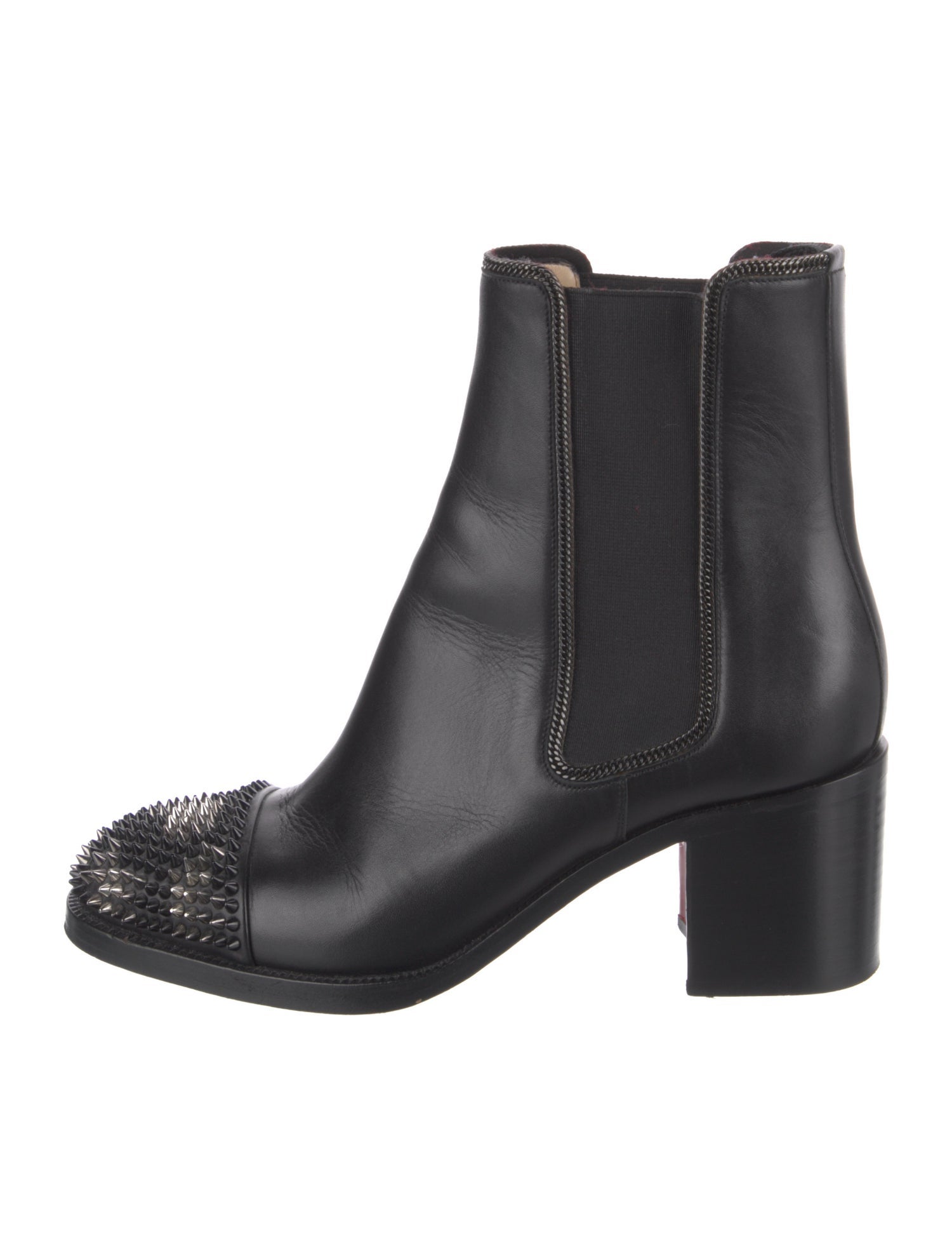 Christian Louboutin Spike Accents Leather Chelsea Boots