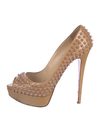 Christian Louboutin Spike Accents Patent Leather Pumps