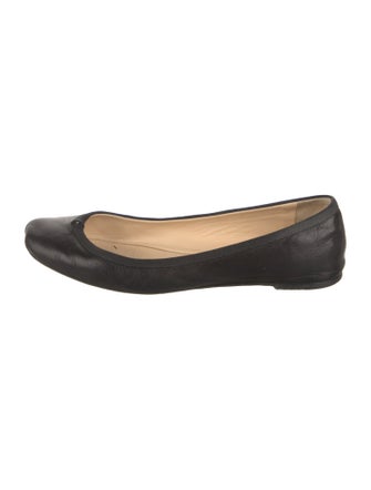 Christian Louboutin Leather Grosgrain Trim Ballet Flats