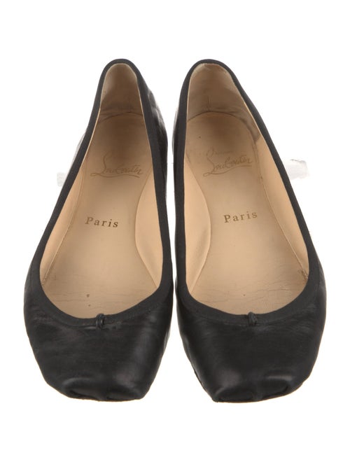 Christian Louboutin Leather Grosgrain Trim Ballet Flats