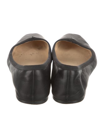 Christian Louboutin Leather Grosgrain Trim Ballet Flats