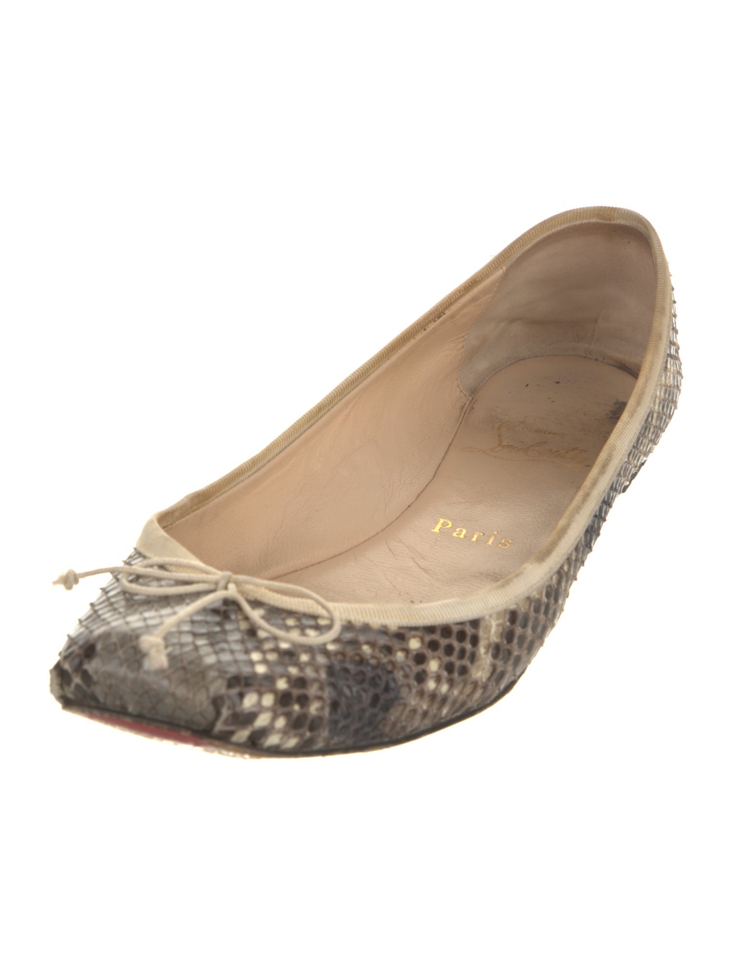 Christian Louboutin Snakeskin Animal Print Flats