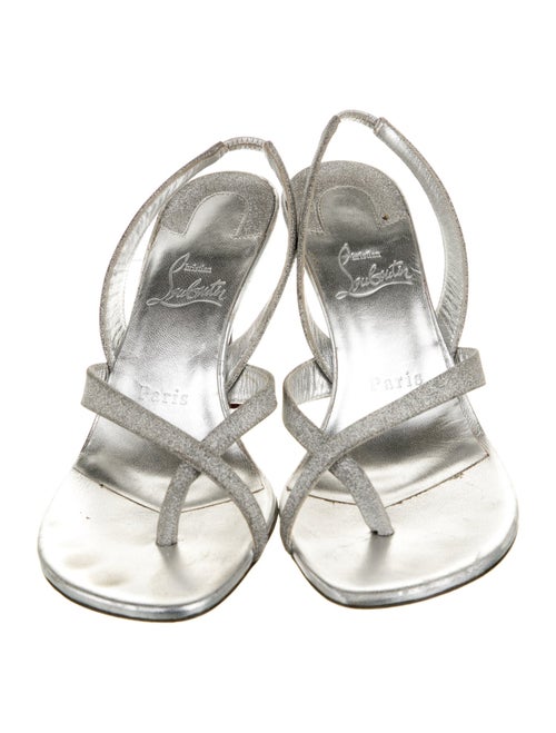 Christian Louboutin Glitter Glitter Accents Slingback Sandals