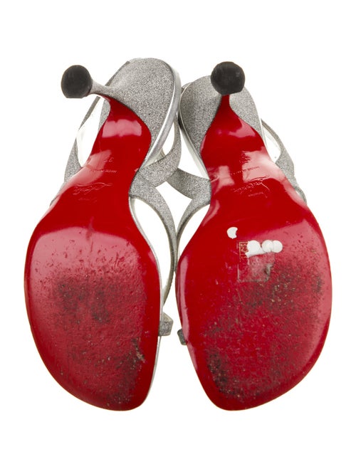 Christian Louboutin Glitter Glitter Accents Slingback Sandals