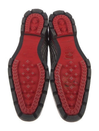 Christian Louboutin Wool Houndstooth Print Derby Shoes