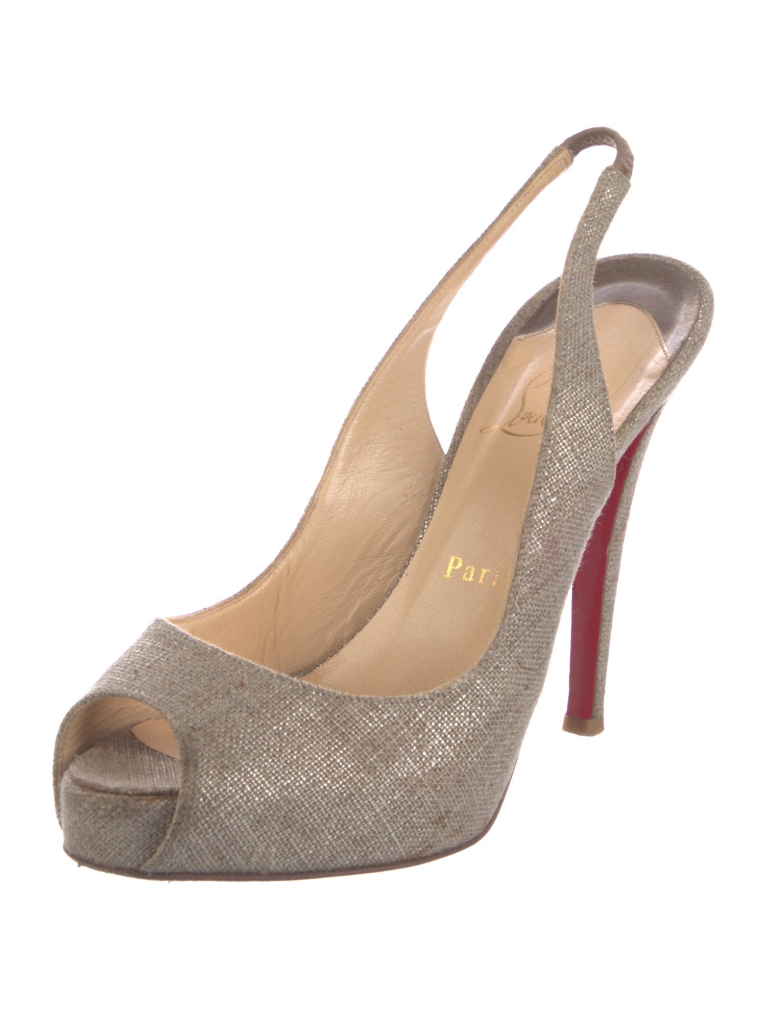 Christian Louboutin Canvas Slingback Pumps