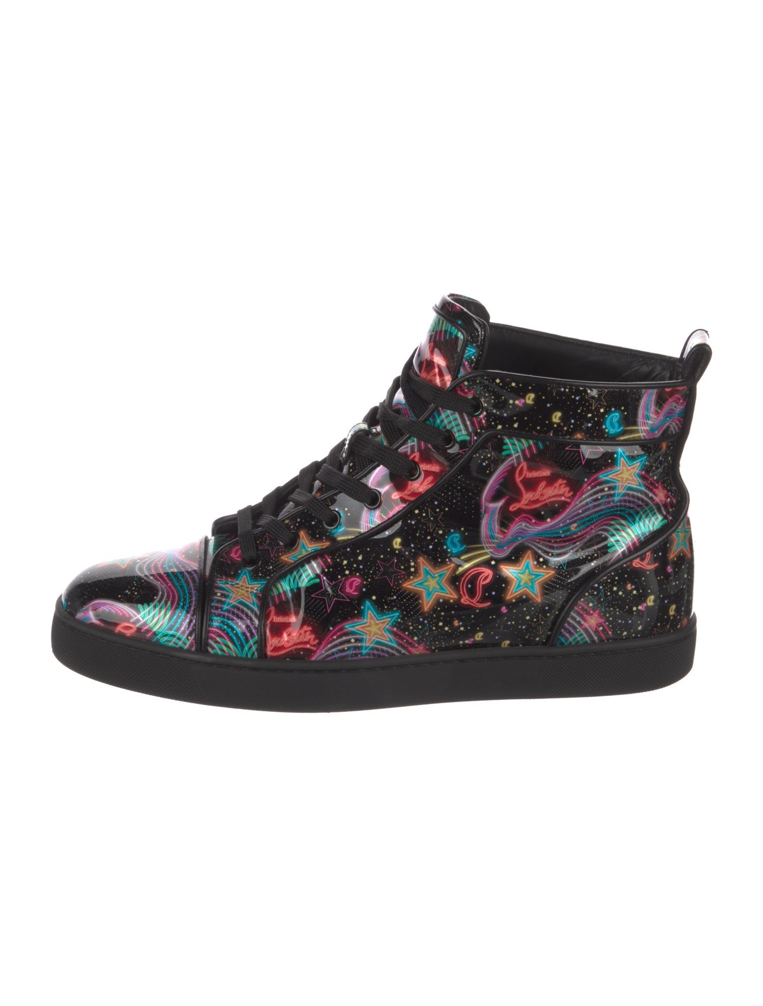 Christian Louboutin Patent Leather Printed Sneakers