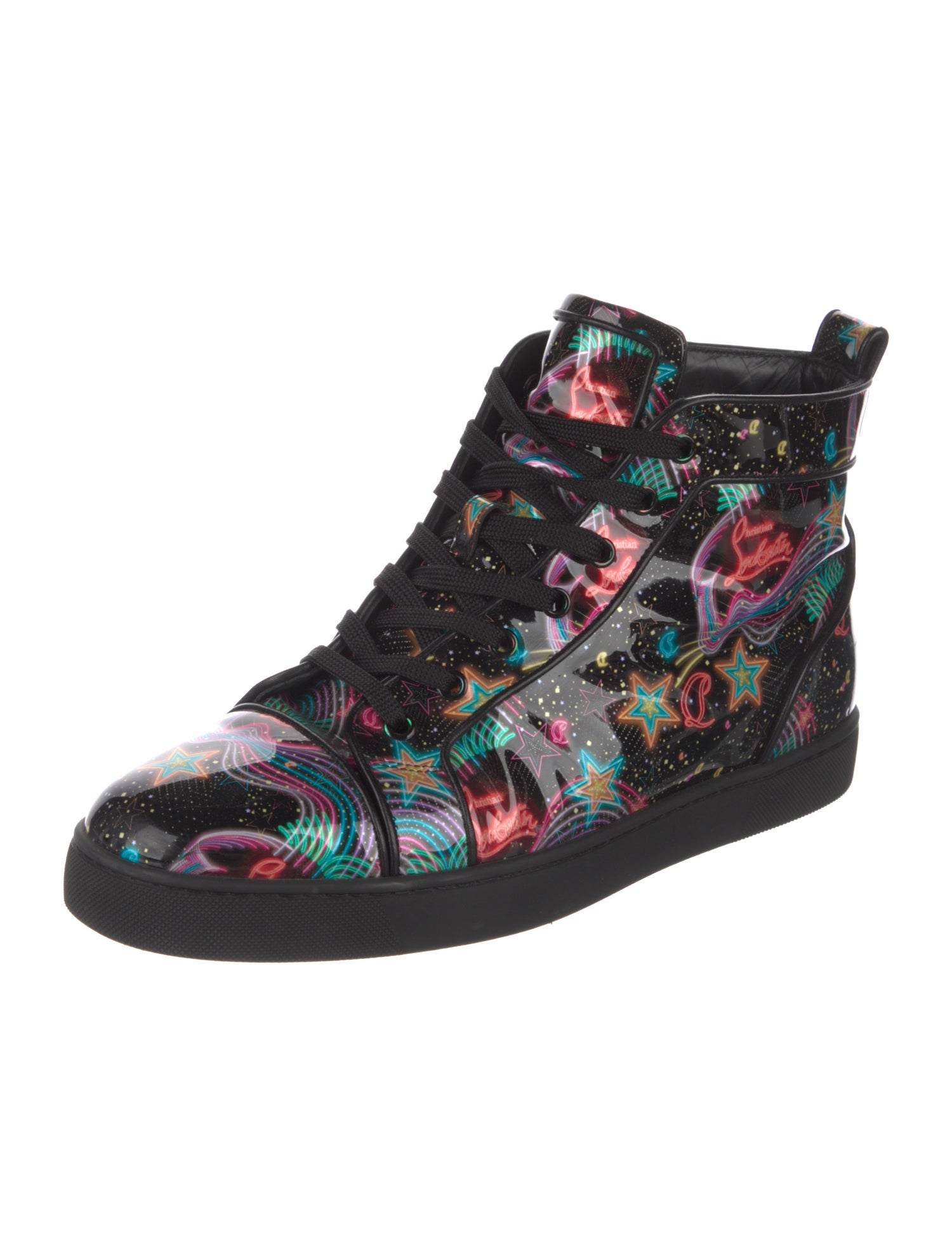 Christian Louboutin Patent Leather Printed Sneakers