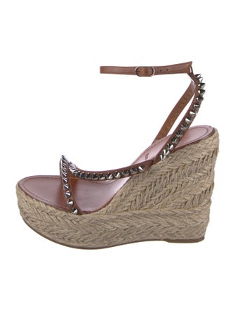 Christian Louboutin Spike Accents Leather Espadrilles