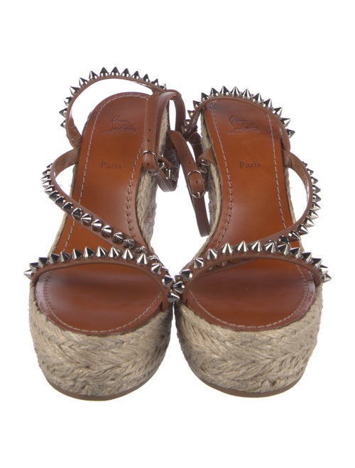 Christian Louboutin Spike Accents Leather Espadrilles