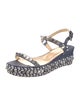 Christian Louboutin Spike Accents Denim Espadrilles