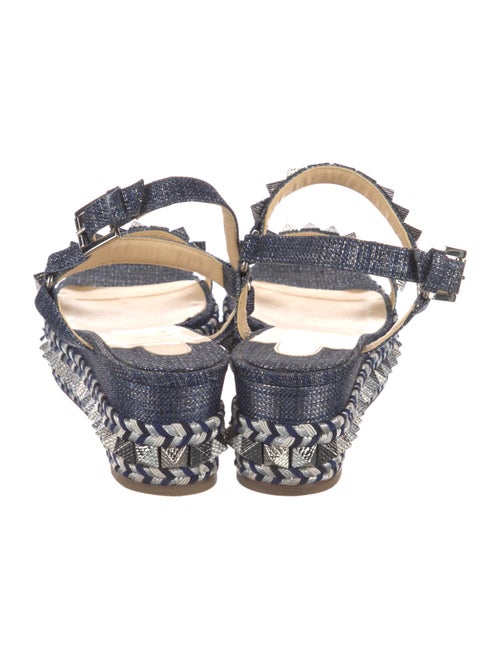 Christian Louboutin Spike Accents Denim Espadrilles