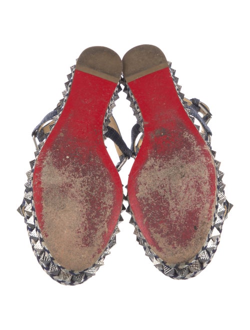 Christian Louboutin Spike Accents Denim Espadrilles