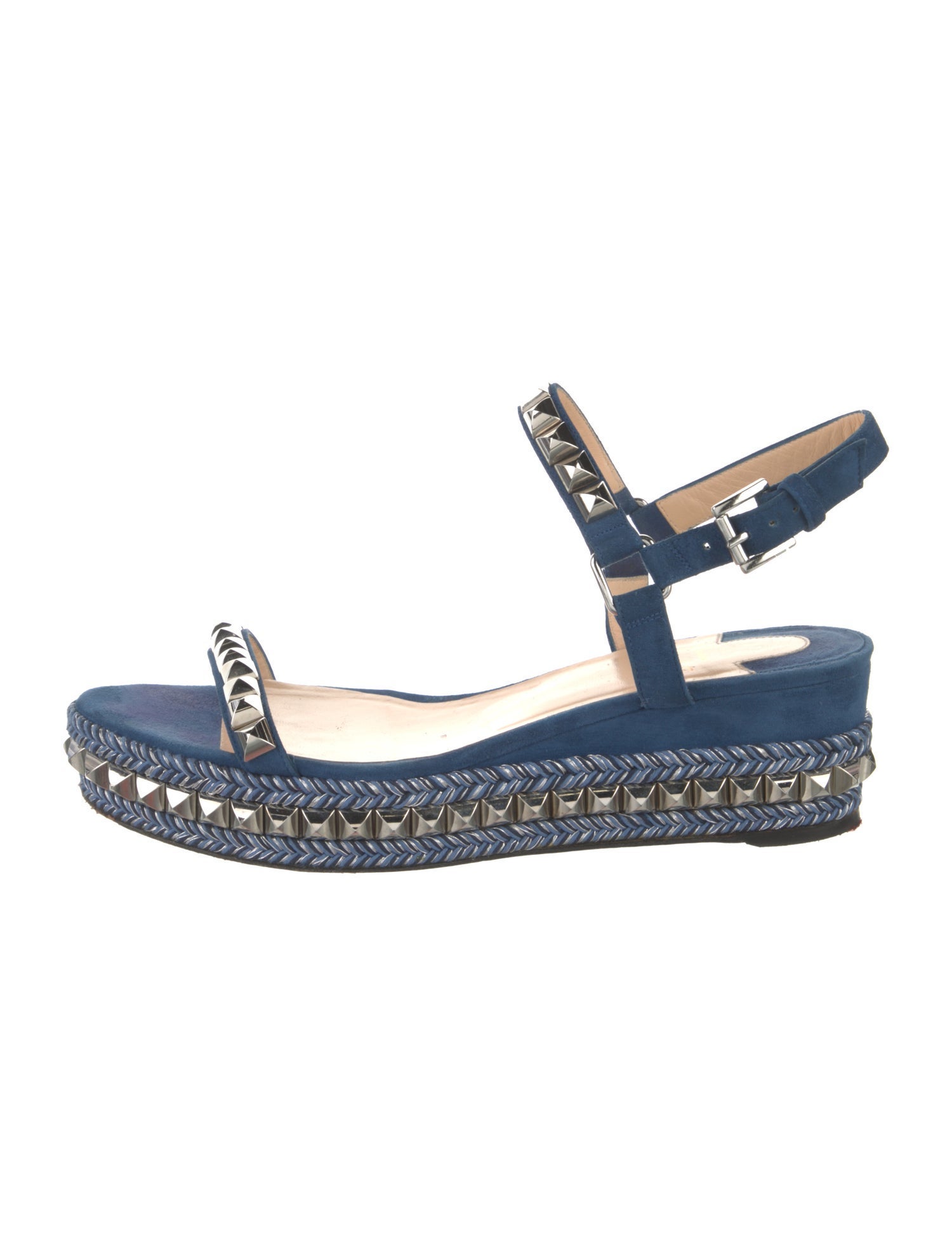 Christian Louboutin Suede Studded Accents Espadrilles