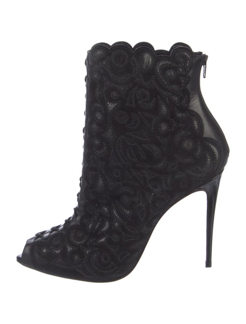 Christian Louboutin Leather Scalloped Accent Pumps