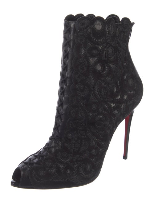 Christian Louboutin Leather Scalloped Accent Pumps