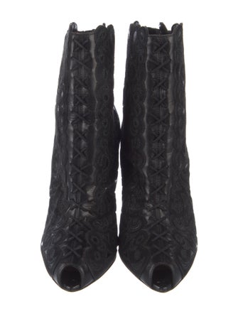 Christian Louboutin Leather Scalloped Accent Pumps