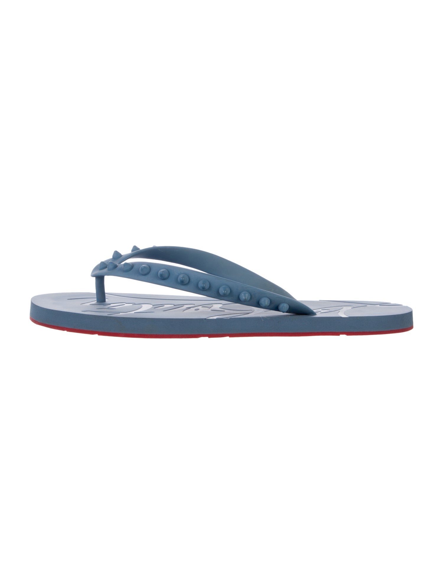 Christian Louboutin Spike Accents Rubber Flip Flops